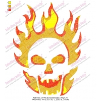 Halloween Carved Skull Embroidery Design